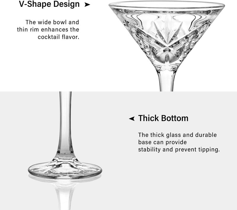 Cambareign Martini Glasses Set of 6, 6oz Lead-Free Martini Glass, Crystal Cocktail Glassware with Stem, Wine Gifts for Women Men - Image 5
