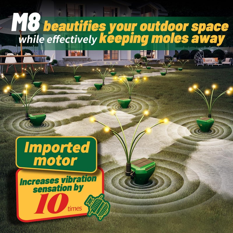 X-octenol 2 Pack Mole Repellent for Lawns Solar Powered Gopher Repeller Stakes for Outdoor with Swaying Light, Get Rid of Snake Vole Groundhog Vole Chipmunk Without Killer Trap, Waterproof Pet Safe - Image 4
