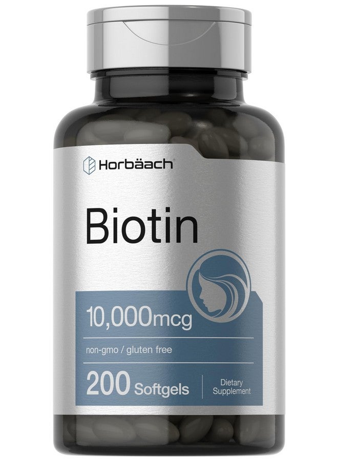 Horbäach Horbaach Biotin 10000 mcg | 200 Softgels | Vitamin B7 Supplement | Non-GMO & Gluten Free - Image 1