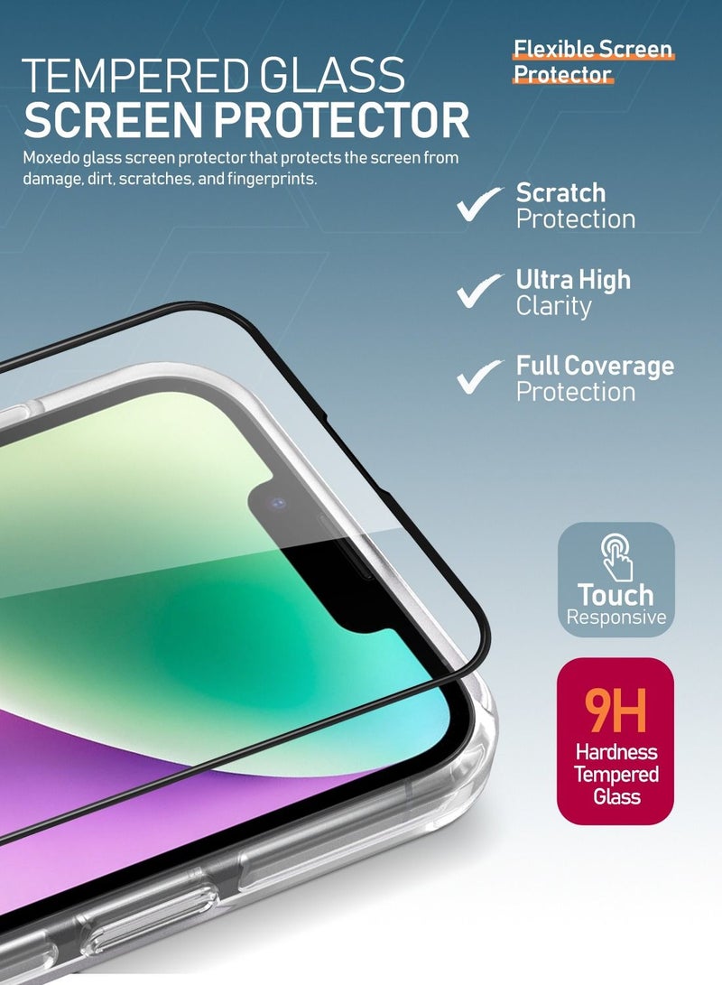 Moxedo 3 in 1 Protection Pack, Tempered Glass Screen Protector, Clear Case and Camera Lens Protector iPhone 14 Plus - Image 4