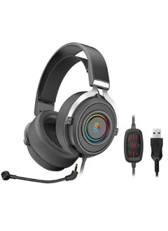 G535 USB Gaming Headset - 7.1 Surround Sound - Detchable Noise Cancelation Microphone -  RGB Lighting - Lightweight (Black)