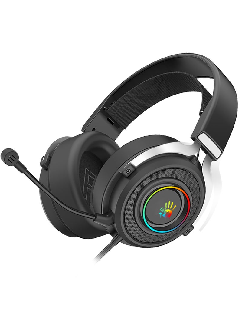 Bloody - G535 USB Gaming Headset - 7.1 Surround Sound - Detchable Noise Cancelation Microphone -  RGB Lighting - Lightweight (Black) - Image 1
