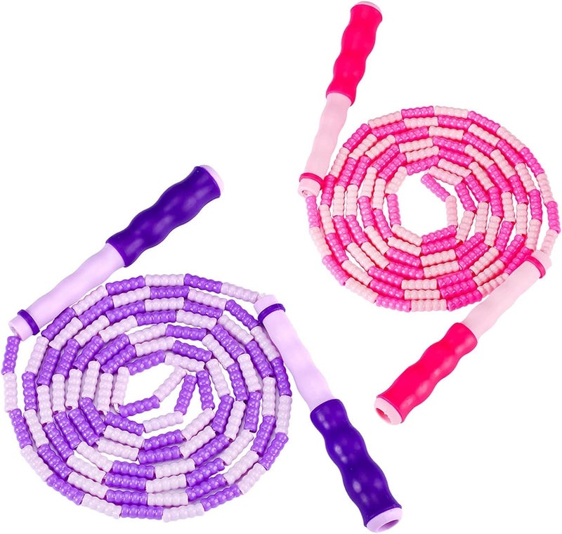 ZOCY 2 Pack Jump Rope for Fitness Exercise Equipment, Tangle-Free Rope Skipping with Soft Beaded Segment, Premium Adjustable Jumping Rope for kids, women, men - Image 1