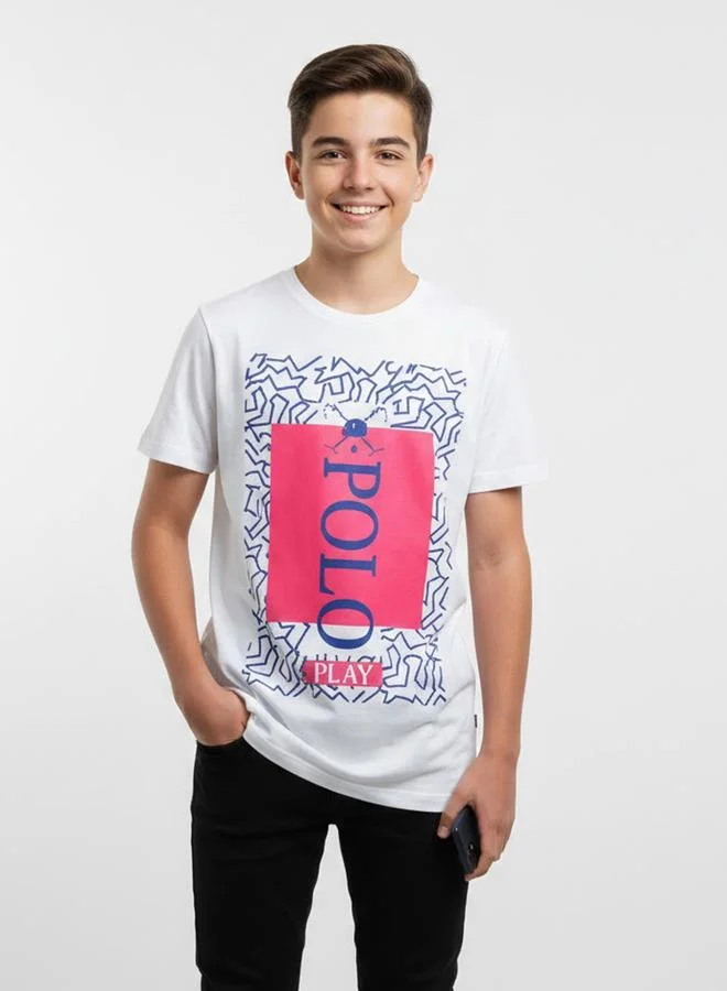Polo Play Teen Boys Graphic Logo Crew Neck T-Shirt