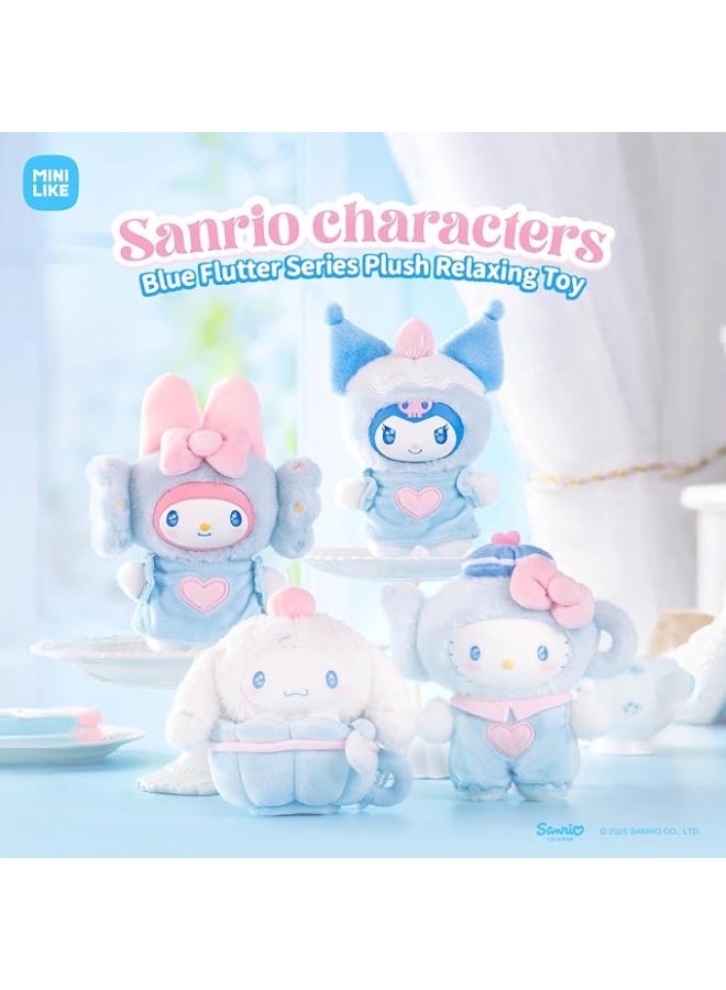 MINISO x Sanrio Characters Blue Flutter Collection Plush Relaxing Toy Blind Box, Full Display Set of 6 Sealed Mystery Boxes, Character Collectible for Display and Gifting - Image 2
