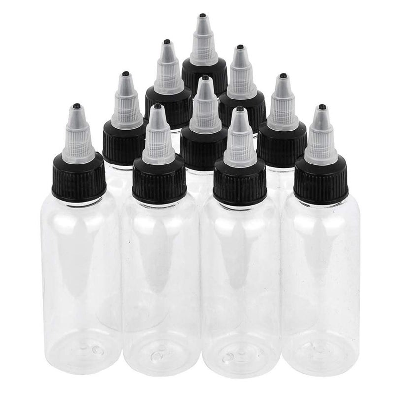 comfrt Tattoo Ink Bottles 60ml Empty Pigment Storage Bottles Vials Tattoo Bottle with Twist Cap Ink Organizer Containers for Tattoo Home Shop Accessories 10pcs - Image 1