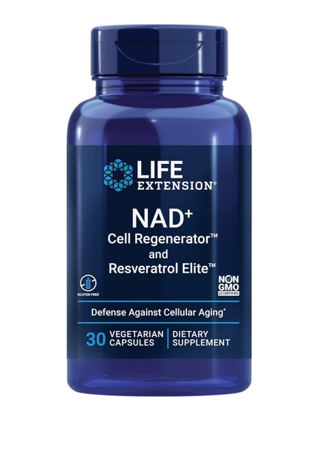NAD+ Cell Regenerator and Resveratrol Elite, 30 Vegetarian Capsules