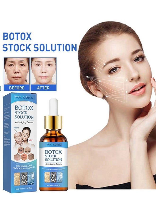 SOL LORA - Botox Stock Solution - Facial Serum for Face Instant Face Tightening Botox Reduce Fine Lines Wrinkles Boost Skin Collagen Hydrate and Plump Skin Face Serum Botox Stock Anti Aging Serum 30ml - Image 1