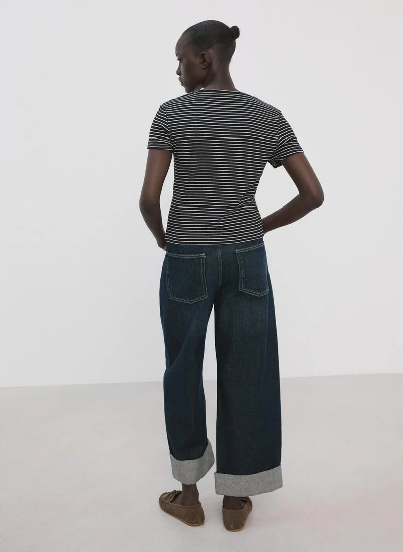 MANGO Striped T-Shirt With Ties