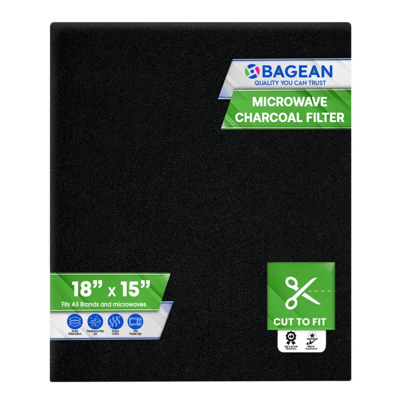 Bagean CuttoFit Microwave Filter Replacement 18 x 15 Activated Carbon Filter Fits Samsung GE LG Frigidaire Whirlpool and More Charcoal Oven Vent Filters Removes Odors and Freshen Air 1 Pack - Image 2