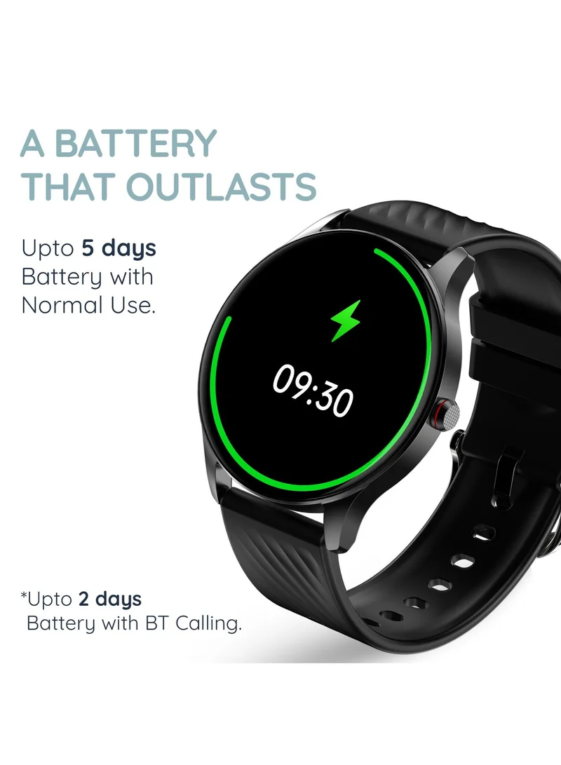 Pebble Ascent 1.43"( 3.63 cm) Amoled Bezel-less Display, 700 Nits Brigtness, Always on Display, BT Calling, Health Monitoring, Multiple Sports Modes, Premium Built, Alarm & Notification, Feather touch display, Smart Calculator
