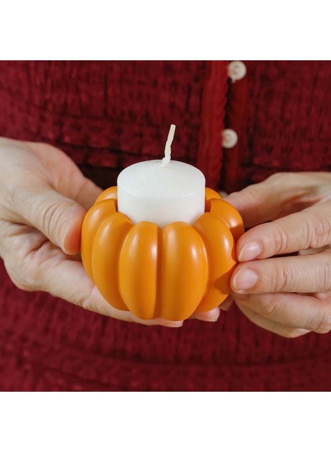 Kate Aspen 2-in-1 Orange Pumpkin Candlestick Holders, Taper Candle, Tealight & Votive Candle Holders (Set of 6), Dining Table Decor, Shelf Decor, Centerpiece - Image 4