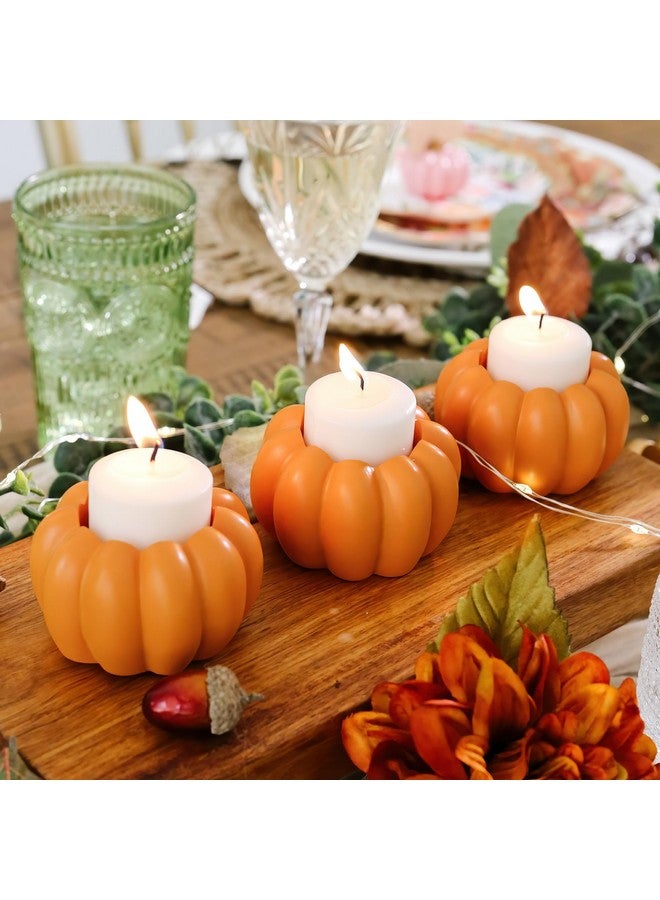Kate Aspen 2-in-1 Orange Pumpkin Candlestick Holders, Taper Candle, Tealight & Votive Candle Holders (Set of 6), Dining Table Decor, Shelf Decor, Centerpiece - Image 2