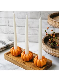 Kate Aspen Kate Aspen 2-in-1 Orange Pumpkin Candlestick Holders, Taper Candle, Tealight & Votive Candle Holders (Set of 6), Dining Table Decor, Shelf Decor, Centerpiece  - Image 3