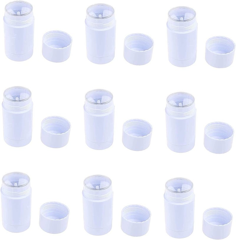 Healthcom 10 قطع 75 مل 2.5 أونصة حاويات مزيل العرق الدائرية الفارغة قابلة للدوران حاوية ملء عصا مزيل العرق زجاجات بلاستيكية لبلسم الشفاه أنبوب قابل لإعادة التعبئة مستحضرات تجميل DIY أنبوب أحمر الشفاه (أبيض)