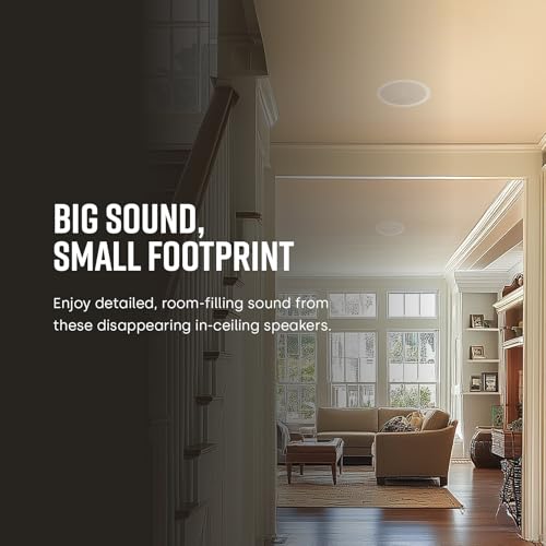 Polk Audio RC6s 6.5" in-Ceiling Speaker, Stereo Speaker, Dual Channel from a Single Location, Great for Damp, Humid Placement, (White, Paintable Grille) - Image 2