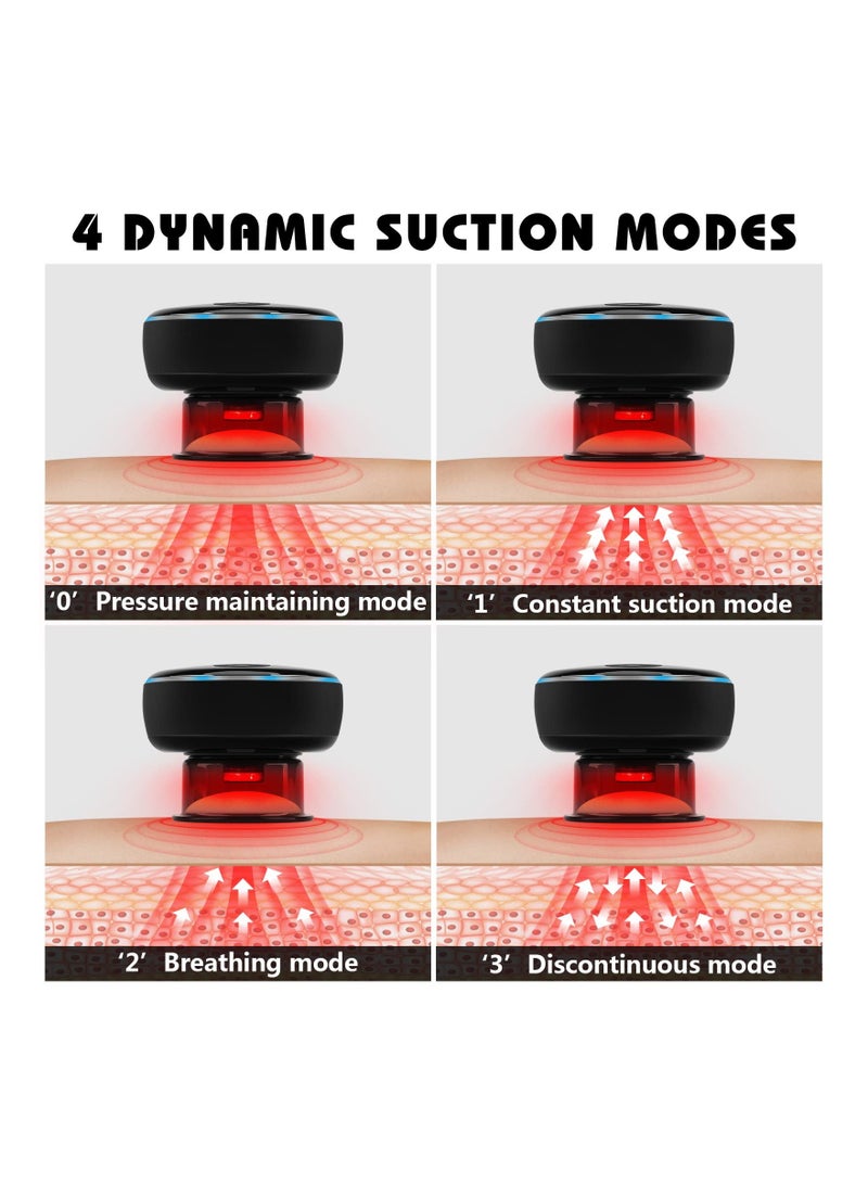 SYOSI Newest Remote Control Smart Cupping Therapy Massager with Red Light Therapy, 4 In 1 Electric Machine With 16 Levels Temperature & Suction, Vacuum Gua Sha Massage Tool - Image 4