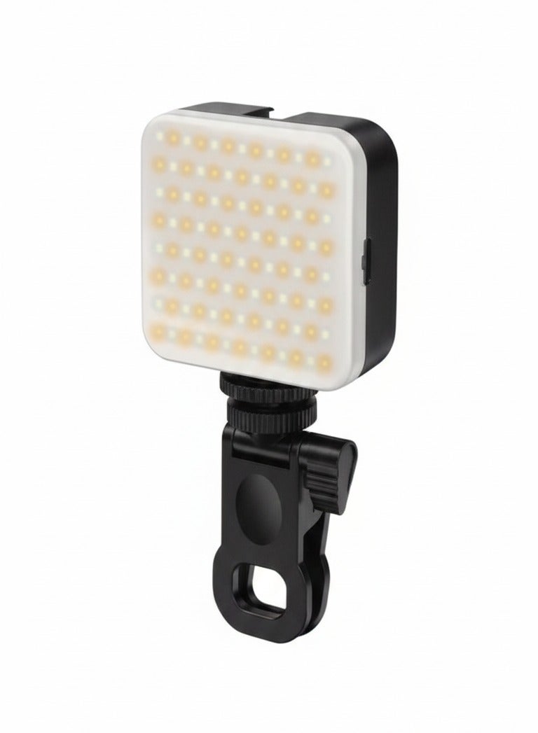 Rechargeable Professional LED Ring Light with Phone Clip – 3 Colors + 4 Lighting Modes – Type-C Charging – 500mAh Battery – Model D80