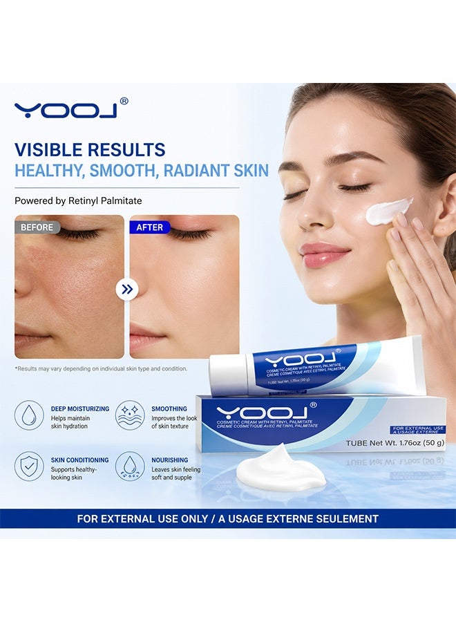 YOOJ Cosmetic Cream With Retinyl Palmitate,Creme Cosmetique Avec Retinyl Palmitate,For External Use A Usage Externe,Anti-Aging Moisturizing Face Cream with Vitamin A,Helps Reduce Fine Lines & Wrinkles for Daily Skin Care 50g - Image 3