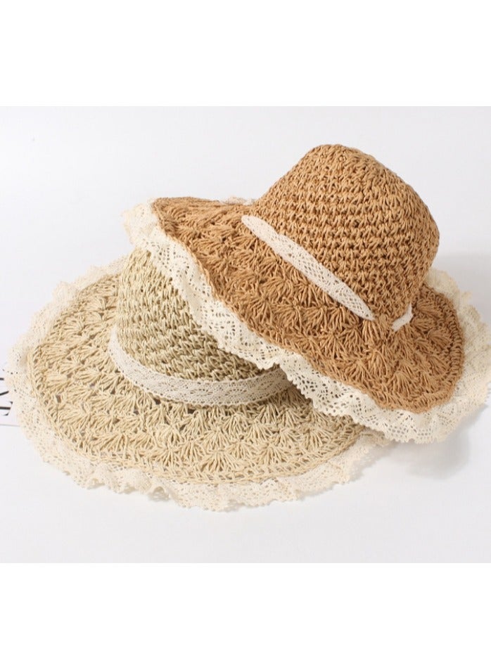 KUYING New Fashionable and Elegant Straw Hat with Bow Tie Straw Hat  - Image 2