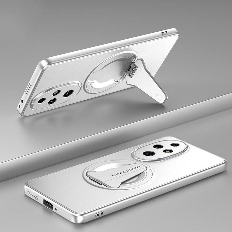 erorex For Honor 200 Spaceship MagSafe Folding Holder Phone Case(Silver White) - Image 1