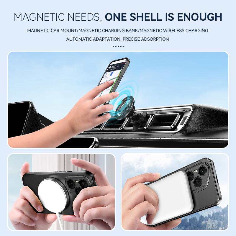 erorex For Honor 200 Spaceship MagSafe Folding Holder Phone Case(Silver White) - Image 5