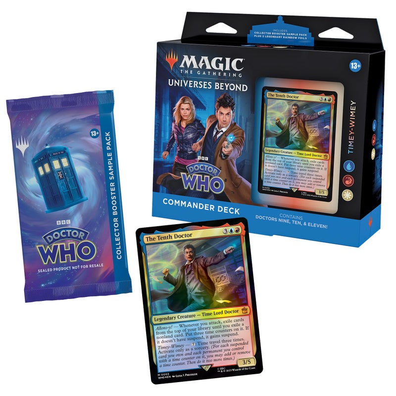 Magic The Gathering Doctor Who Commander Deck – Timey-Wimey (100-Card Deck, 2-Card Collector Booster Sample Pack + Accessories) - Image 2