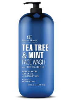 Botanic Hearth Botanic Hearth tea tree face wash with mint acne fighting therapeutic hydrating liquid face soap with pure tea tree oil for women and men paraben free 16 fl oz  - Image 1