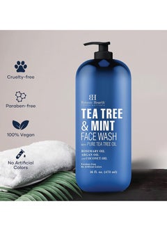Botanic Hearth Botanic Hearth tea tree face wash with mint acne fighting therapeutic hydrating liquid face soap with pure tea tree oil for women and men paraben free 16 fl oz  - Image 5