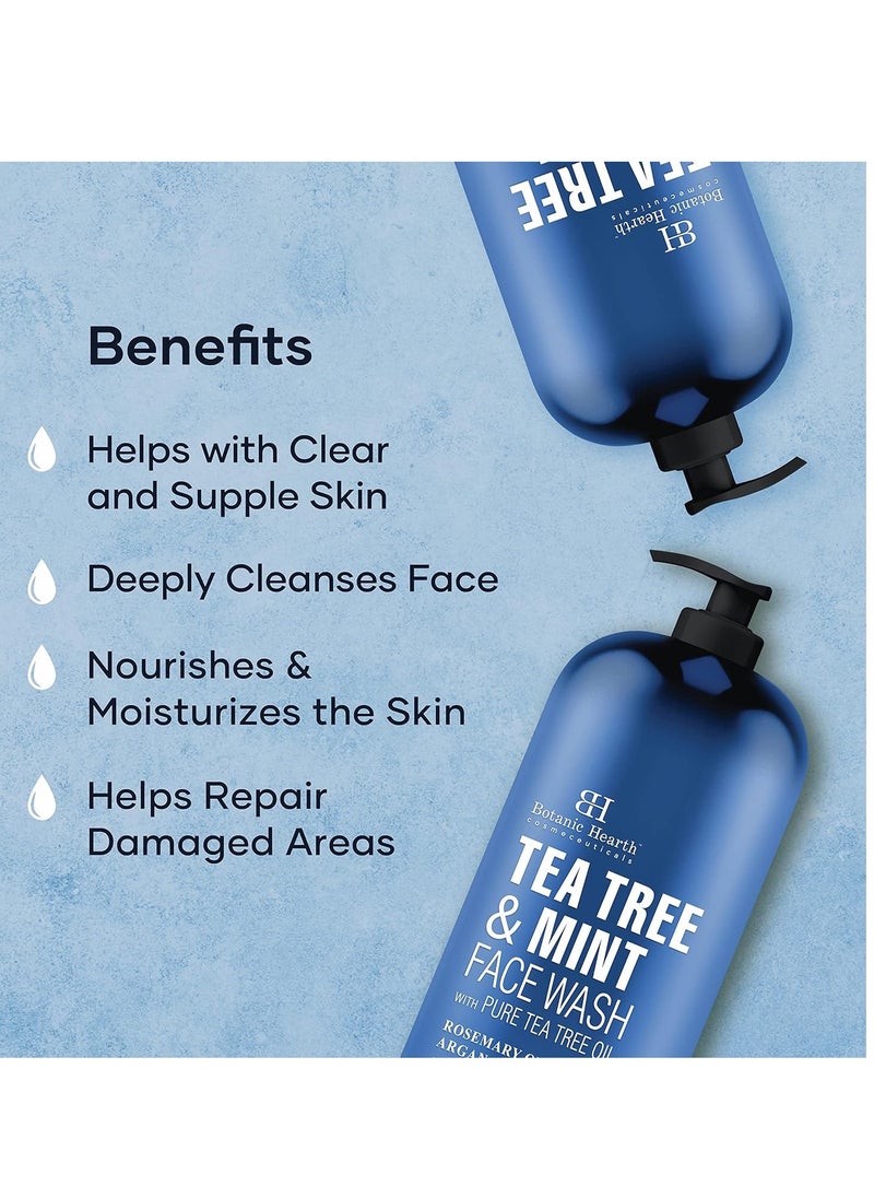 Botanic Hearth Botanic Hearth tea tree face wash with mint acne fighting therapeutic hydrating liquid face soap with pure tea tree oil for women and men paraben free 16 fl oz  - Image 3