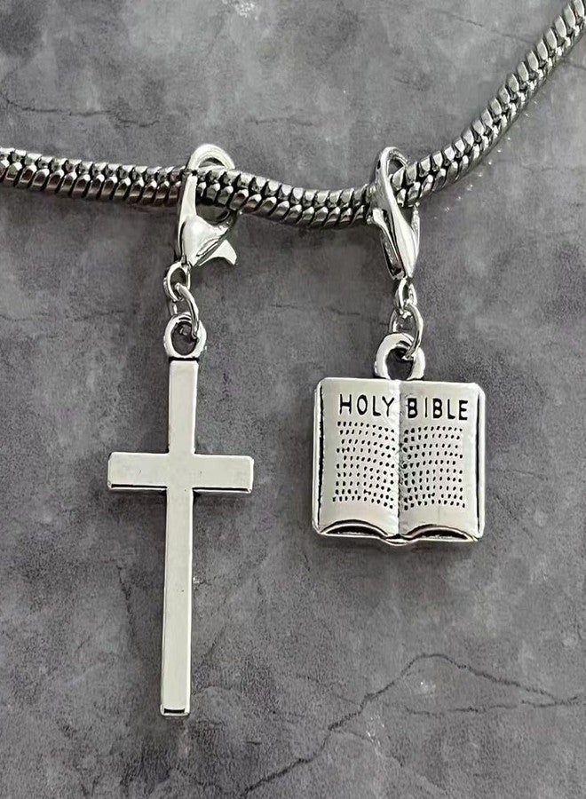 AMOBESTER Mini Holy Bible Book Clip on Charm Cross Clip on Charm for Bracelet and Necklace DIY Jewery Making - Image 2