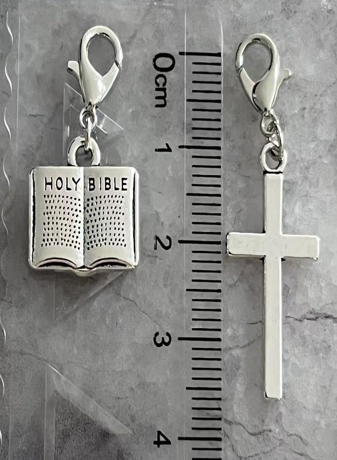 AMOBESTER Mini Holy Bible Book Clip on Charm Cross Clip on Charm for Bracelet and Necklace DIY Jewery Making - Image 3