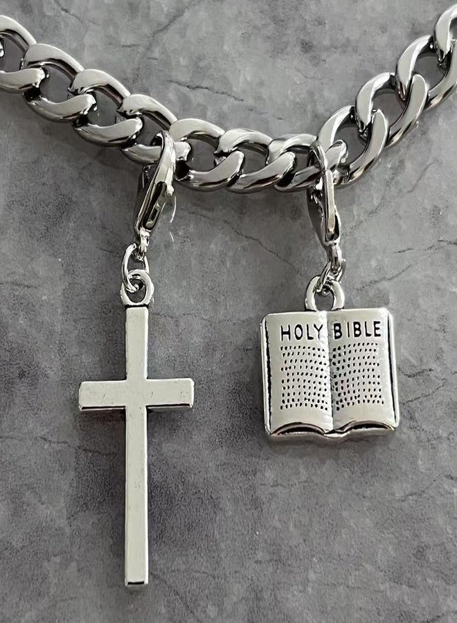 AMOBESTER Mini Holy Bible Book Clip on Charm Cross Clip on Charm for Bracelet and Necklace DIY Jewery Making - Image 4