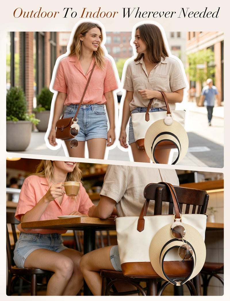Niveaya Upgraded Magnetic Hat Clip for Hanging Sunglasses, Stylish Hat Clip for Travel Bag Luggage Backpack, Strong Magnet Hat Holder, Hands-Free, Beach Cruise Vacation Essentials, 1-Pack Beige - Image 4