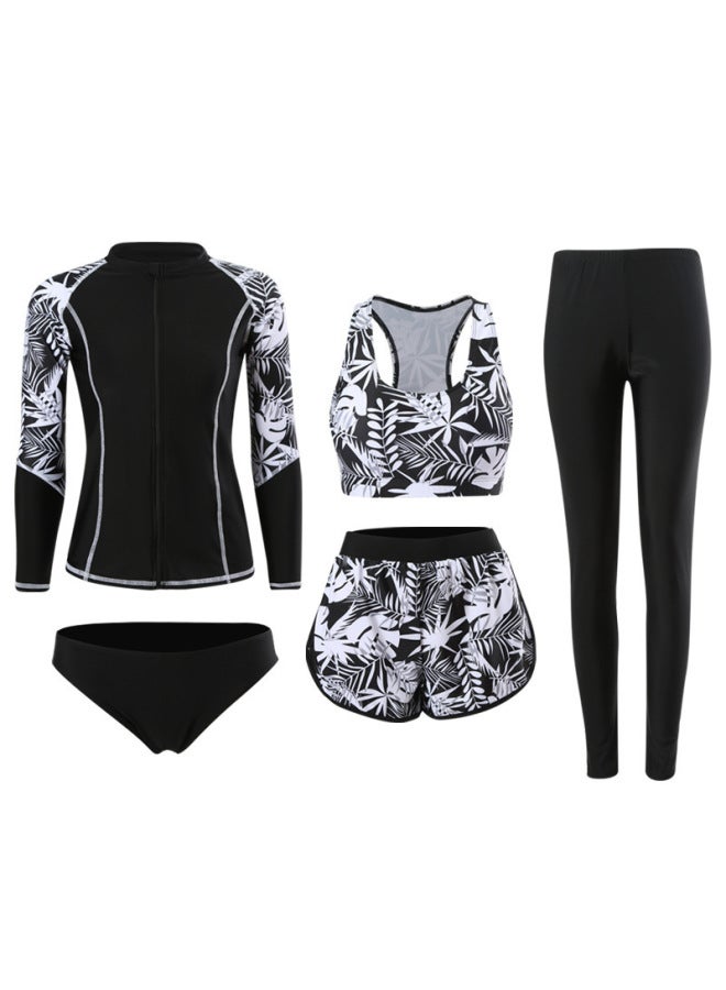 New Men's And Women's Swimwear Long Sleeve Trousers Diving Suit Surf Snorkeling Belly Covering Slim Conservative Swimwear