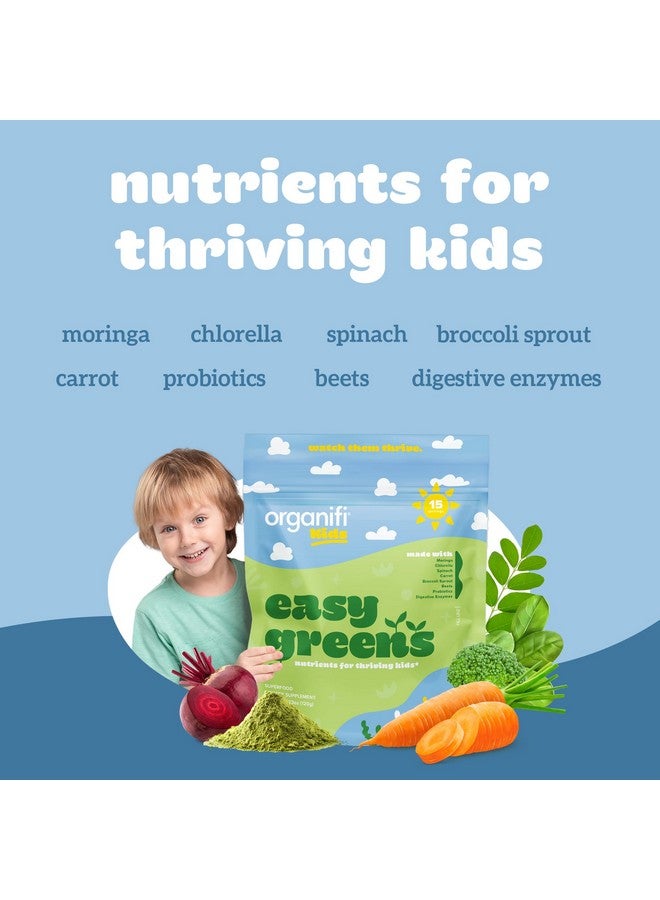 Organifi Organifi Kids: Easy Greens - Probiotics for Kids Made with a Delicious Blend of Vegetables and Superfoods - Plant-Based, Vegan, and No Gluten, Dairy, or Soy, 15 Servings - Image 4