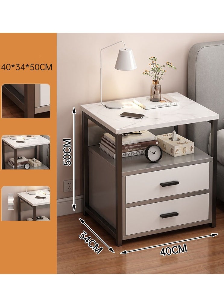 CityRiya-Long - NightStand, Modern Bedside Tables with Storage Shelf, 40*34*50cm Sofa Side Table, End Table Dresser, Bed Storage Cabinet, Closet Organizer Bedside Table for Living Room, Bedroom - Image 1