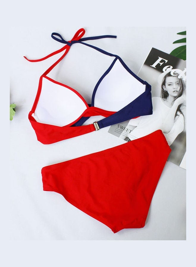 NADANBAO Matching Color Split Bikini Set Red/Blue - Image 3