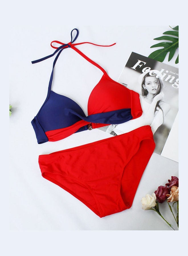 NADANBAO Matching Color Split Bikini Set Red/Blue - Image 4