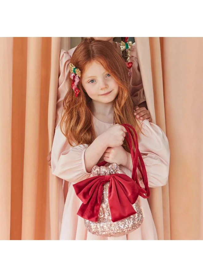 ميري ميري حقيبة فيونكة بالترتر الوردي