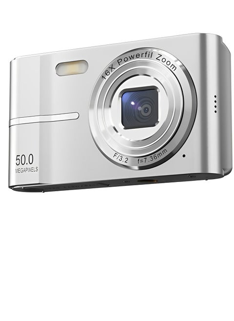Digital Camera, FHD 1080P Kids Camera, 50MP Point and Shoot Digital Cameras with 64GB Memory Card , 16X Zoom ,  Compact Size Camera, Gift for Boys/Girls