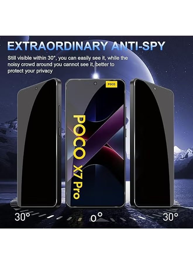 إكس ليفيل واقي شاشة وكاميرا شاومي بوكو X7 برو 5G للخصوصية، [قطعتان] زجاج مقسّى مقاوم للخدش، مقاوم للخدش، مقاوم للخدش 9H - Image 2