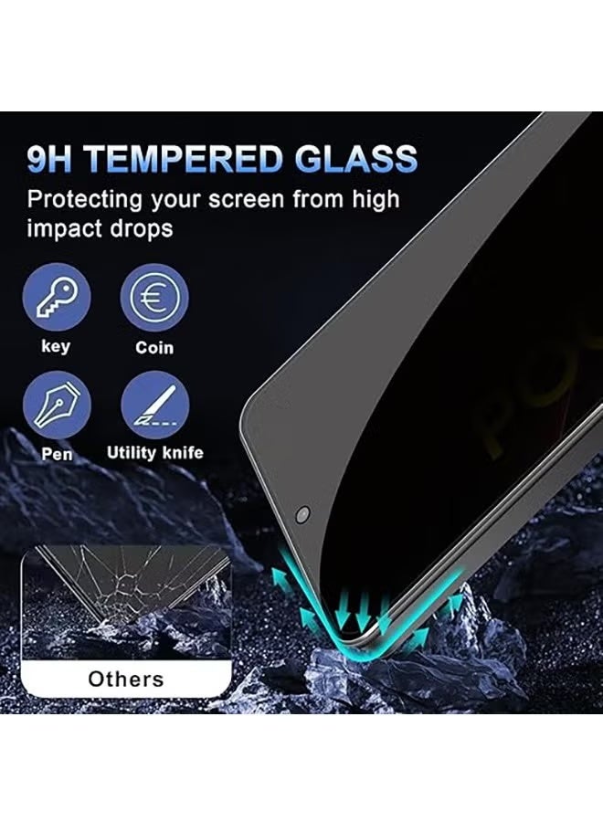 إكس ليفيل واقي شاشة وكاميرا شاومي بوكو X7 برو 5G للخصوصية، [قطعتان] زجاج مقسّى مقاوم للخدش، مقاوم للخدش، مقاوم للخدش 9H - Image 4