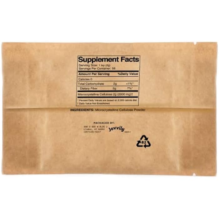 Jovvily Microcrystalline Cellulose Powder - 4 oz - Fiber Supplement - Binding Agent - Highly Absorbent - Image 2