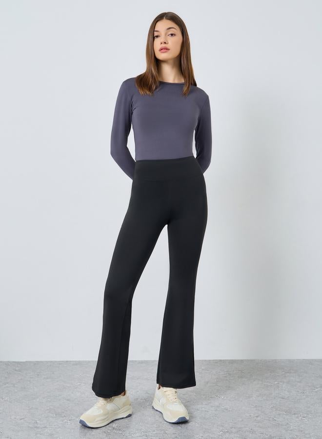 ستايلي ليقنز سادة بأرجل واسعة - Image 1