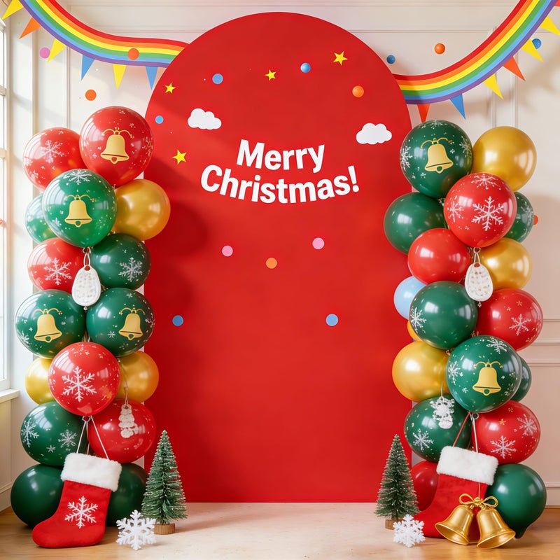 PARTISKY Red Arch Backdrop Cover, 6FT Spandex Fitted Wedding Arch Stand Covers 2-Sided Round Top Chiara Stretchy Arch Backdrop Cover for Valentines Wedding Birthday Party Baby Shower Banquet Decoration - Image 5