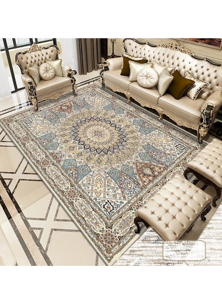 Loquat Polyester Fiber Machine Washable Persian Style Carpet  - Image 1