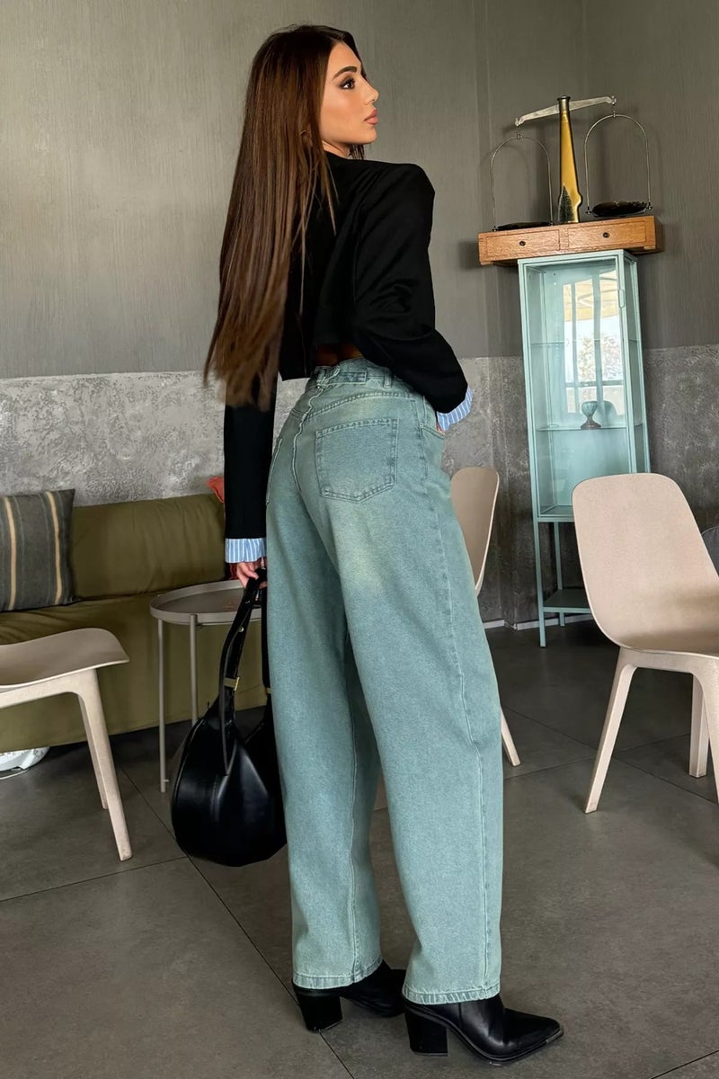 Gülseli High Waist Belt Detailed Women's Jeans  - Image 1