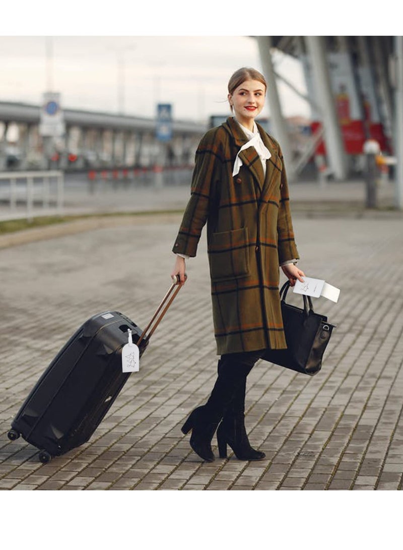 KASTWAVE 2 Pieces Passport Holder and 2 Pieces Luggage Tag Set,passport Holder Travel Suitcase Organizer Label Map PU Leather Id Bag Luggage Tag Set for Storing Passport Business Card Credit Card Boarding Pass - Image 5