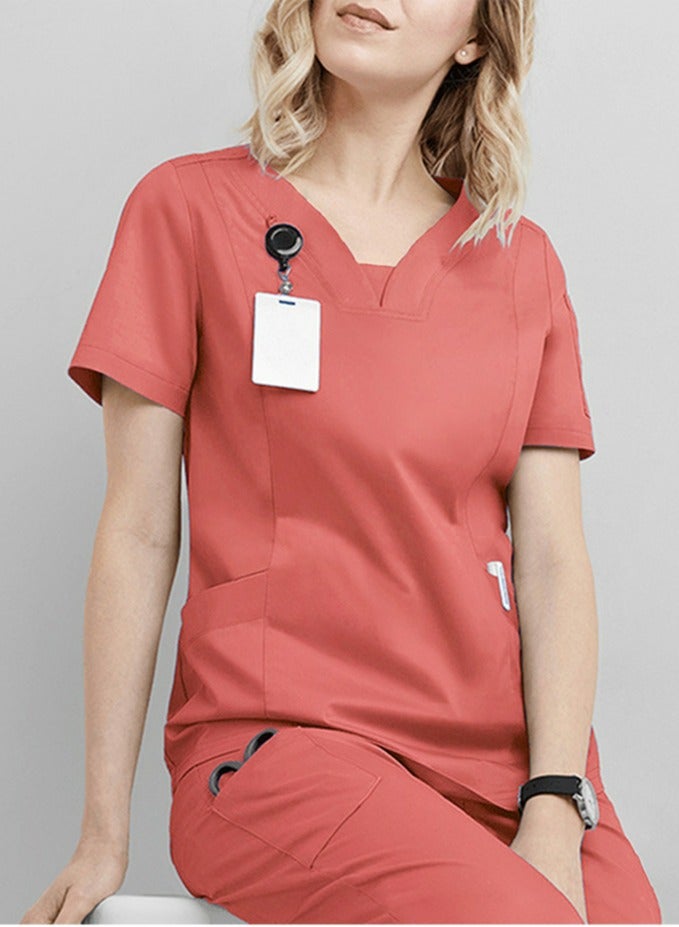 إسكدنيا الطبية الموحدة ماتي الخامس الرقبة قمم والسراويل تناسب الأحمر والبرتقالي - Image 2